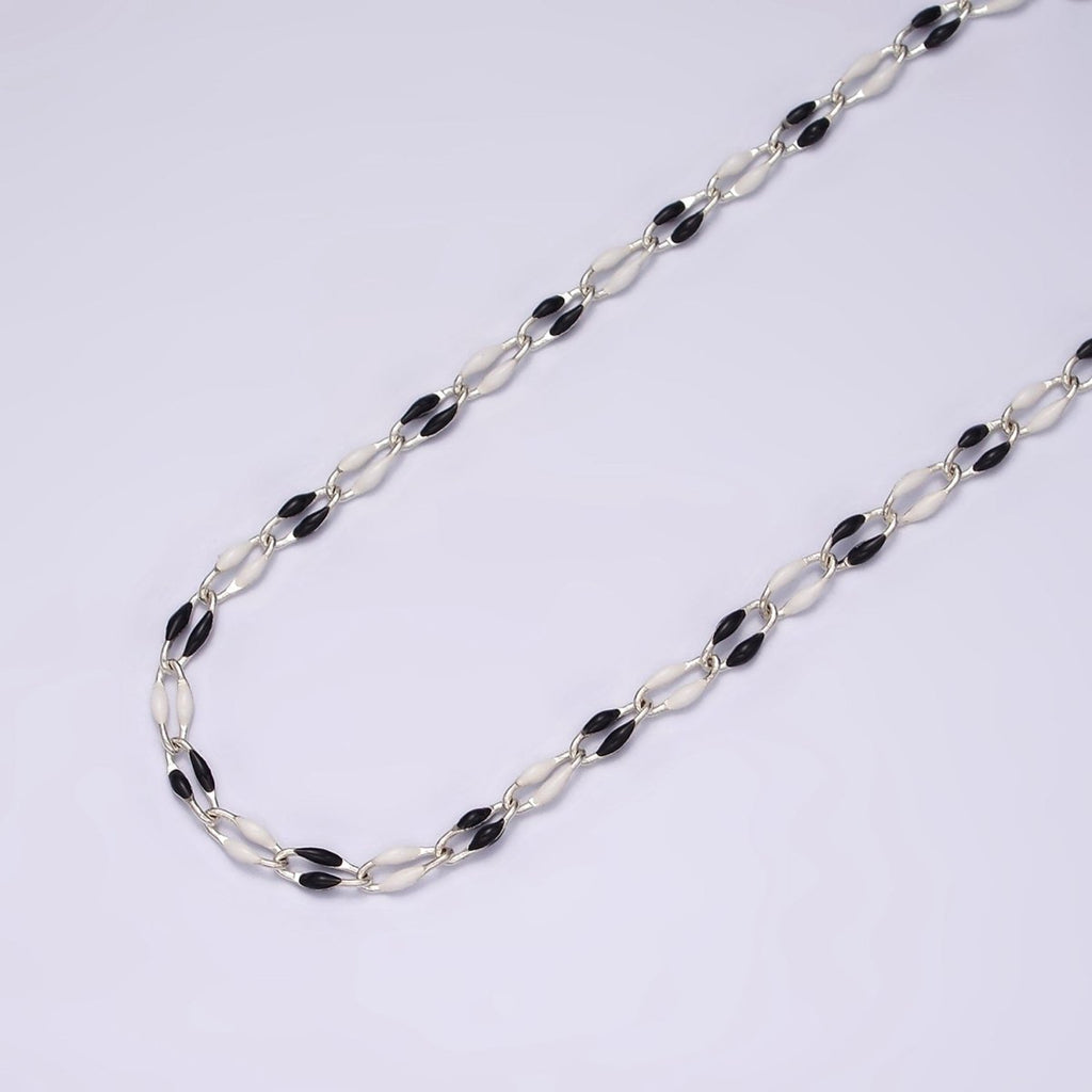 14k Gold Filled 3mm Dainty Oval Cable Link Chain Neon Enamel Chain by Yard, Unfinished Chain For Jewelry Supply | ROLL-598 to ROLL-608 ROLL-1075 ROLL-1405