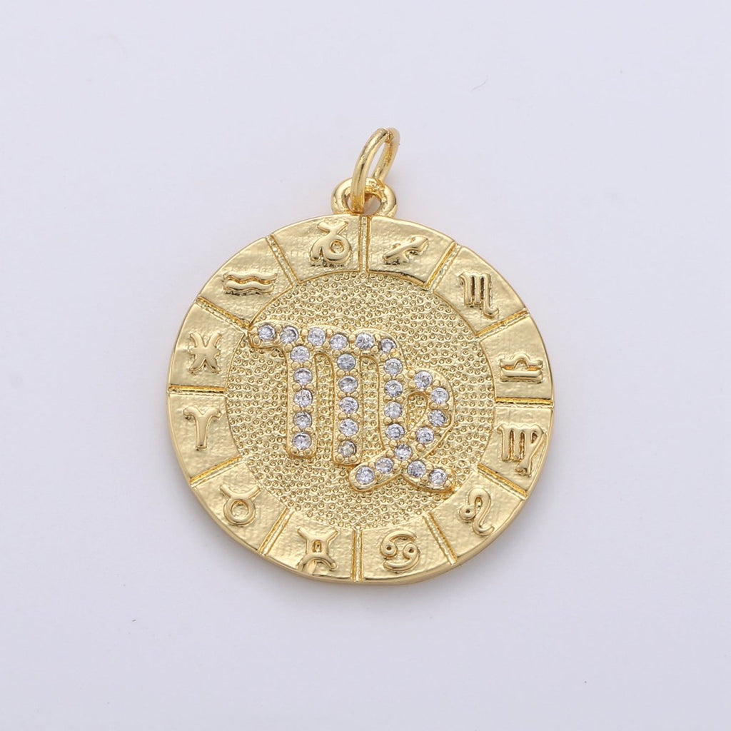 14k Gold Filled Zodiac Charms Micro Pave Constellation Necklace Pendant for Zodiac Necklace Celestial Jewelry Making Supply | A-A1749-A-A1754