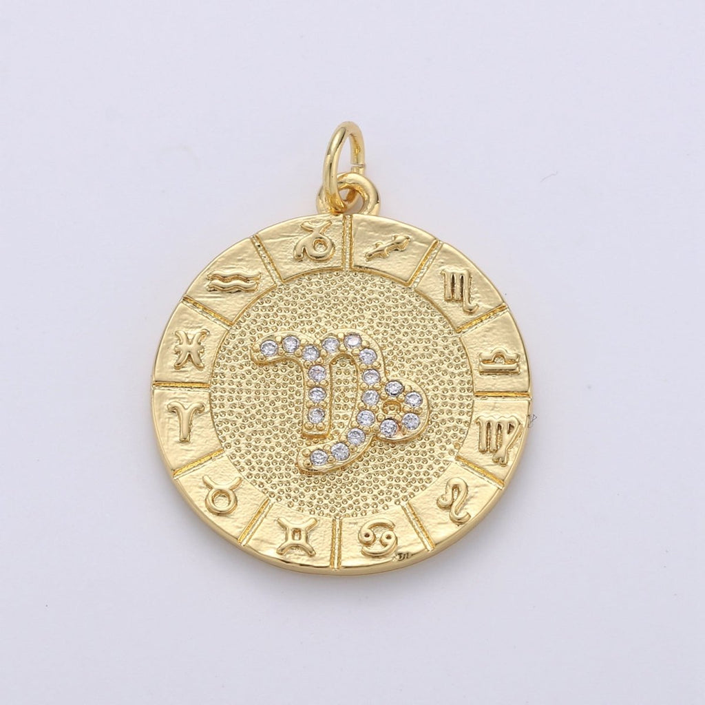 14k Gold Filled Zodiac Charms Micro Pave Constellation Necklace Pendant for Zodiac Necklace Celestial Jewelry Making Supply | A-A1749-A-A1754