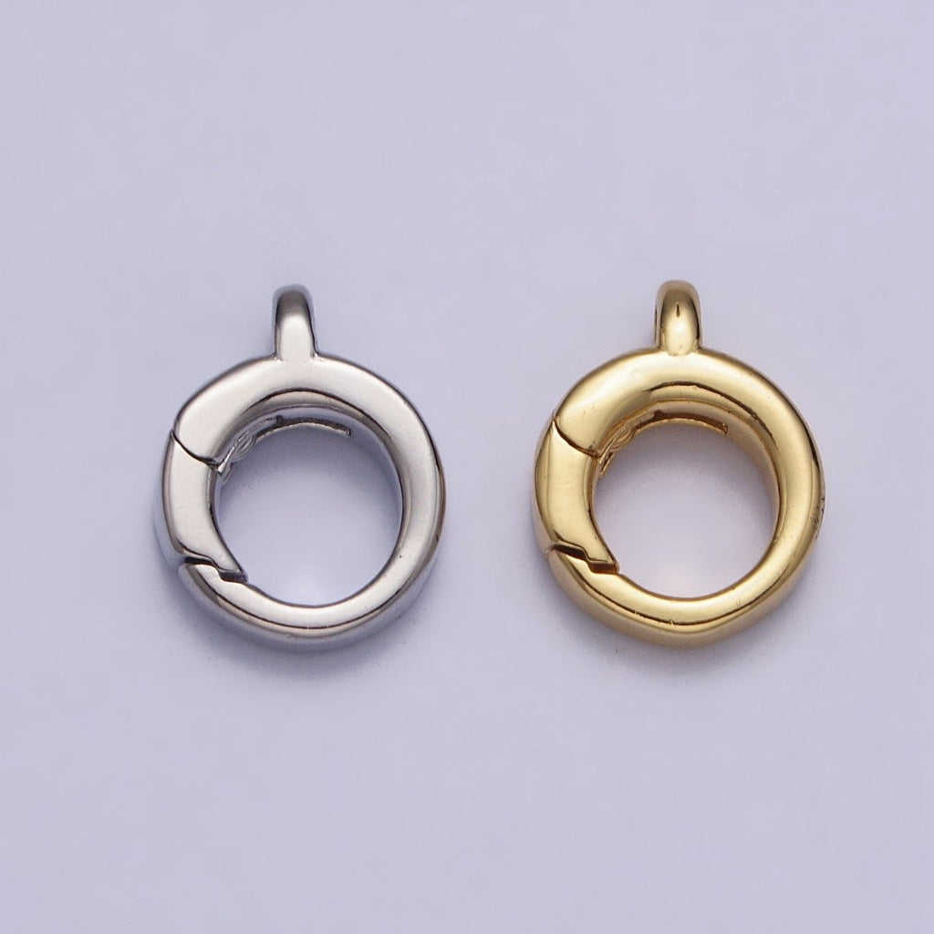 24K Gold Filled Round Push Triggerless Clasps Jewelry Closure Supply in Gold & Silver | Z-131 Z-132