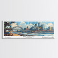 Memphis Tennessee Panoramic Wall Art, Mid Century Modern Framed Canvas Print, Retro Pop Art Travel Poster, Home Decor, Office Art, Gift Idea, Living Room Wall Hanging