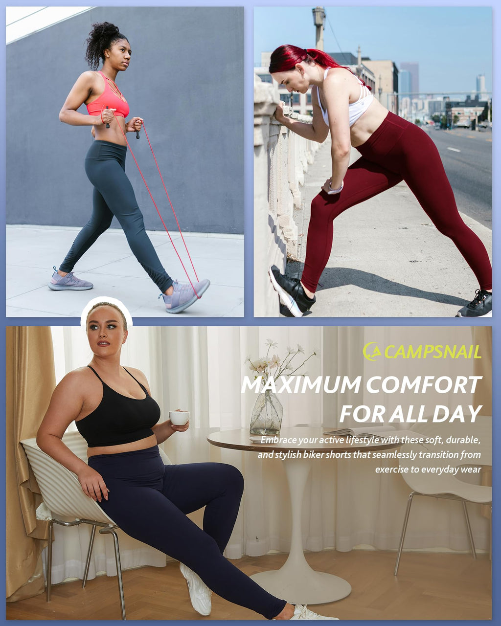 4 Pack High Waisted Leggings for Women - Tummy Control Yoga Pants Workout Set