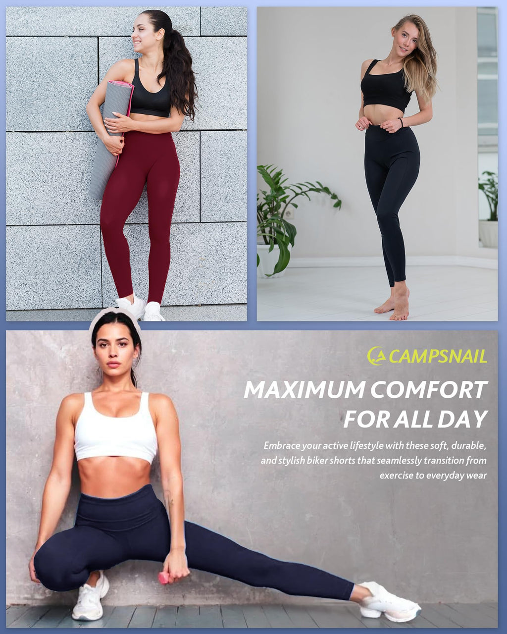 4 Pack High Waisted Leggings for Women - Tummy Control Yoga Pants Workout Set