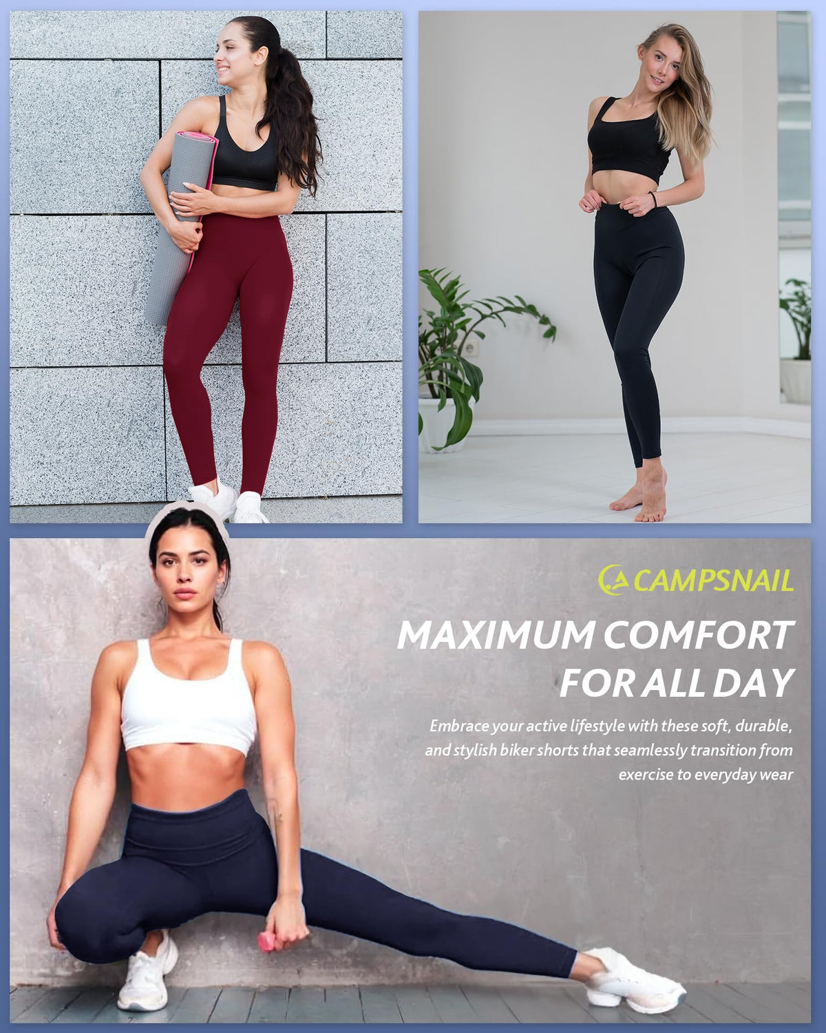 4 Pack High Waisted Leggings for Women - Tummy Control Yoga Pants Workout Set