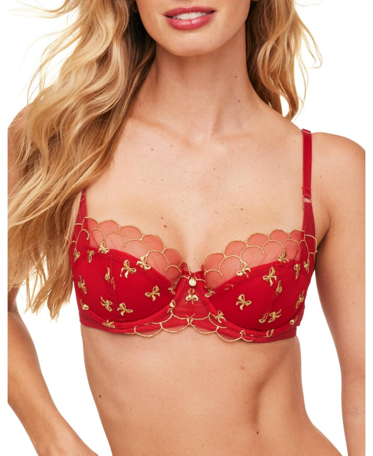Adore Me Womens Bettie Contour Balconette - Holiday Edition - Dark Red