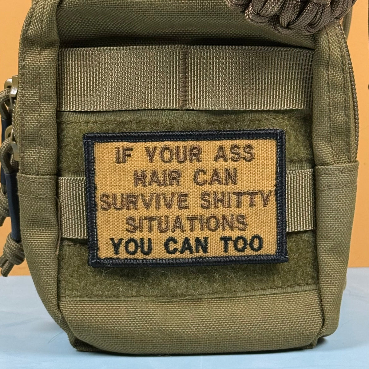 If Your Ass Hair Can Survive Funny Tactical Embroidered Morale Patch, 2x3" | VELCRO® Brand Hook Backing