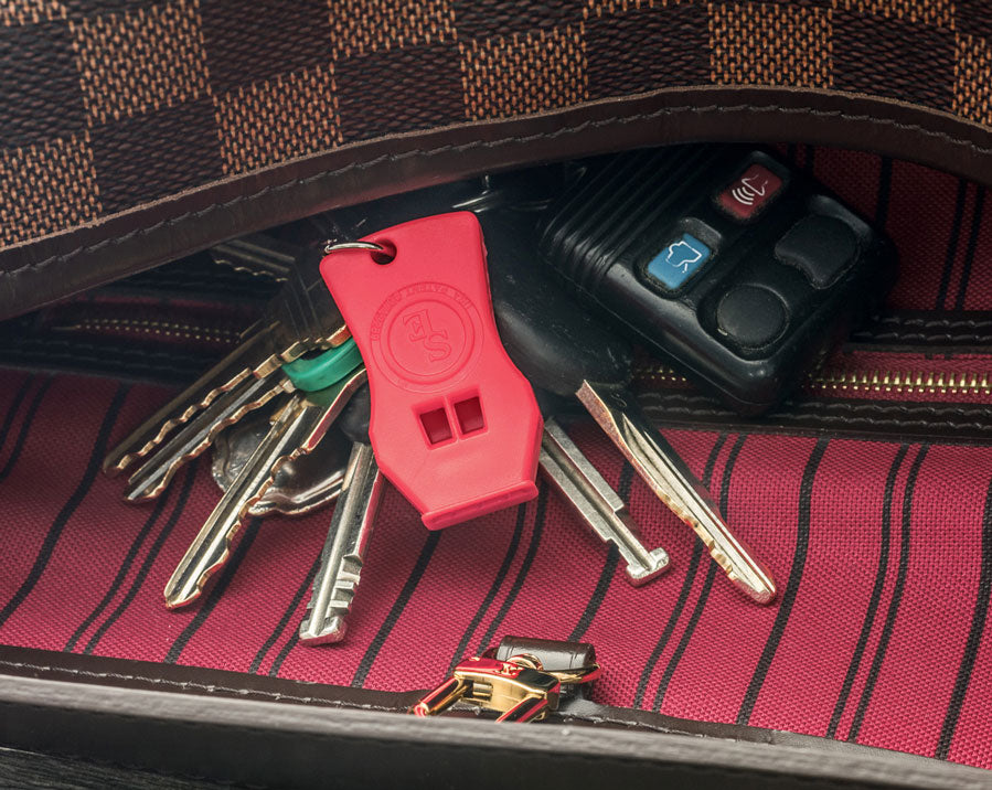 2-Piece Plastic Raptor Whistle with Key Chain & Zipper Ring