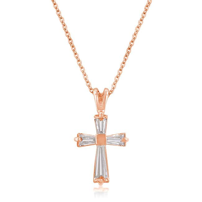 Rose Gold Plated Cross Necklace