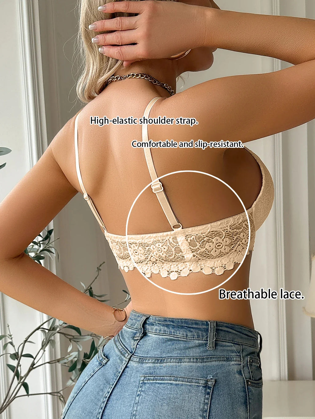 Modern Women's Lace Bra, Sexy Front-Clasp Push-Up Bra, Non-Padded, Breathable, Comfortable, Elegant, Sexy Lingerie Top