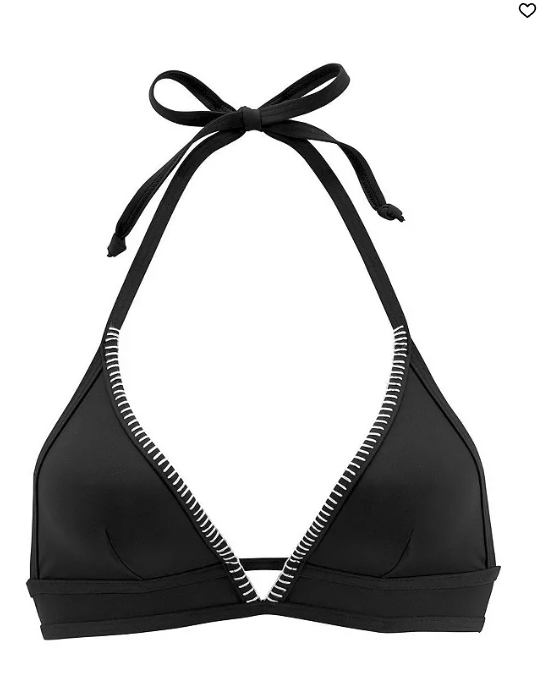 Lascana Womens Plunge Triangle Bikini Swimsuit Top Bra, Size 34A/B