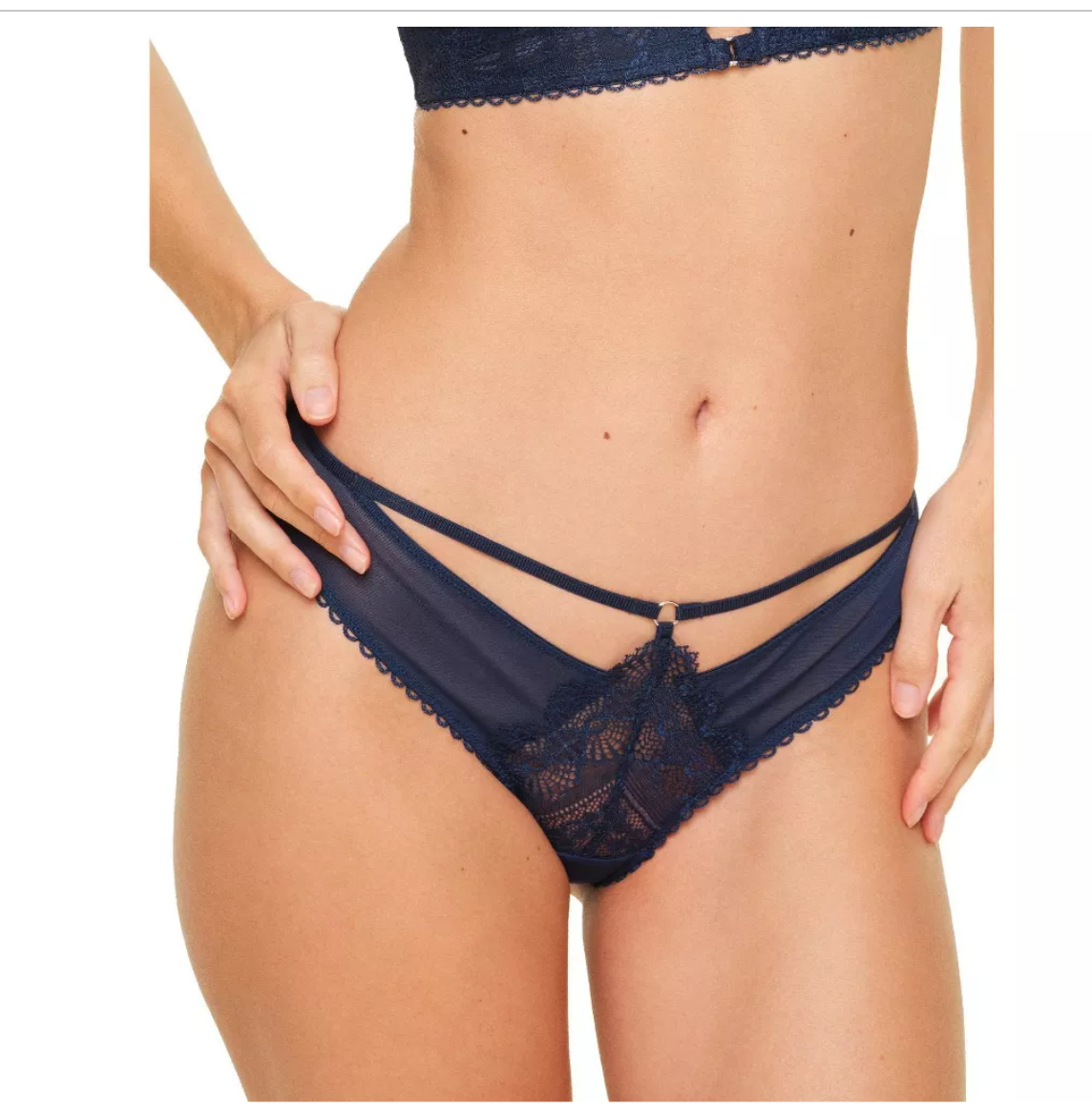 Adore Me Womens Kinley Cheeky Panty - Dark Blue, XL