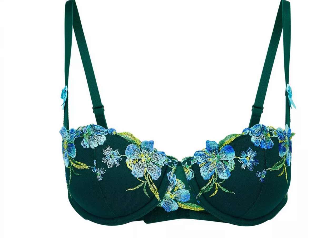 Adore Me Womens Daphne Push up Balconette Bra - 34C/Floral Green