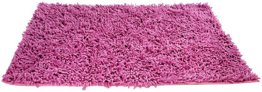 DaDa Bedding Fuchsia Magenta Pink Shaggy Soft Chenille Noodle Carpet Rug Bath Mat